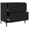 Stolik nocny Czarny 63.5 x 36 x 61 cm Materiał drewnopochodny