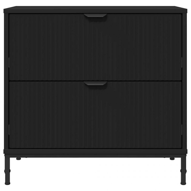 Stolik nocny Czarny 63.5 x 36 x 61 cm Materiał drewnopochodny
