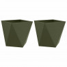 Donica 2 pcs Zielony oliwkowy 40 x 40 x 40 cm Stal