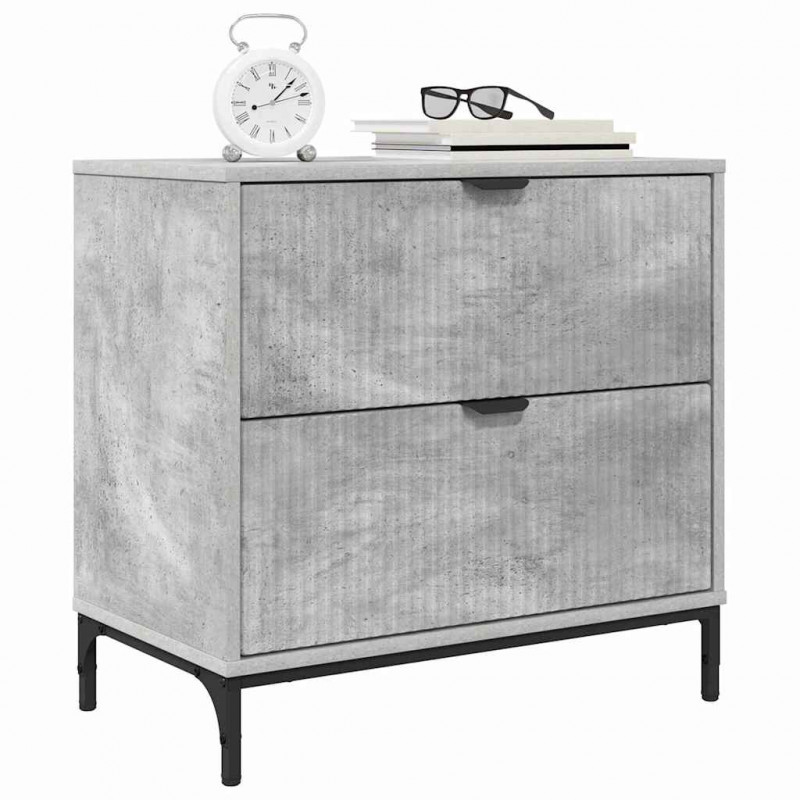 Stolik nocny z szufladą Betonowy szary 63.5 x 36 x 61 cm
