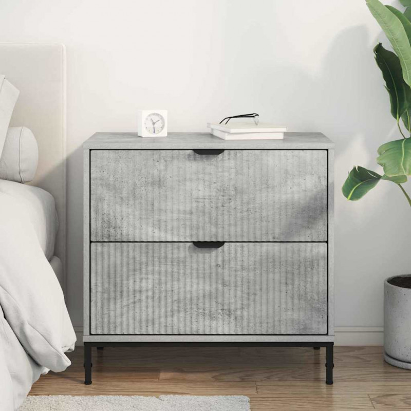 Stolik nocny z szufladą Betonowy szary 63.5 x 36 x 61 cm