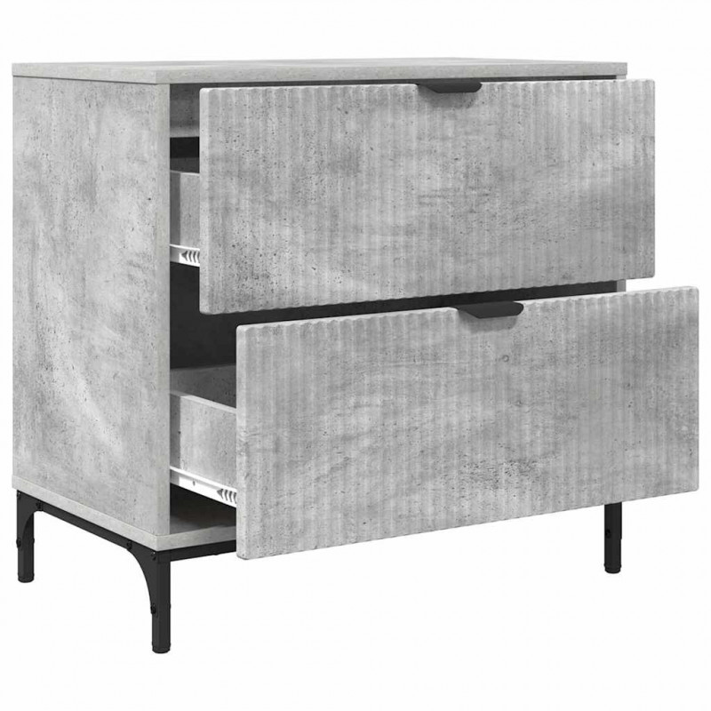 Stolik nocny z szufladą Betonowy szary 63.5 x 36 x 61 cm