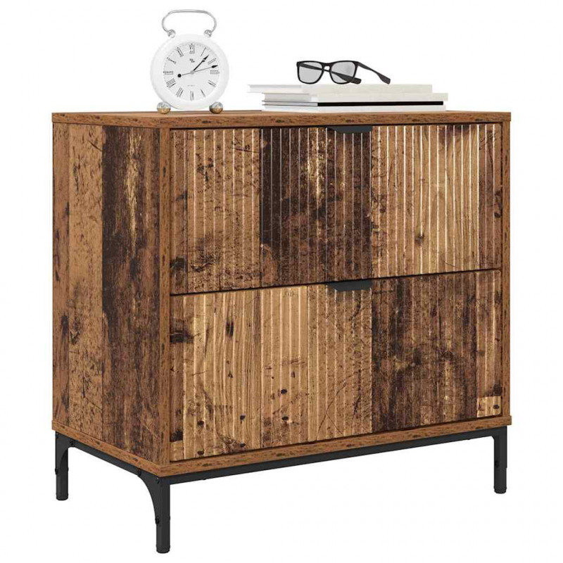 Stolik nocny z szufladą Stare drewno 63.5 x 36 x 61 cm