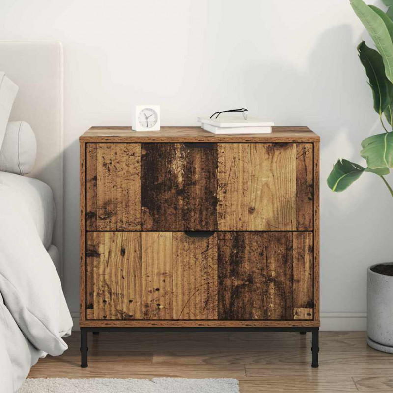 Stolik nocny z szufladą Stare drewno 63.5 x 36 x 61 cm