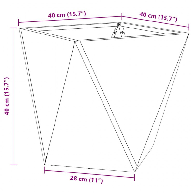 Donica 2 pcs Rdzawy 40 x 40 x 40 cm
