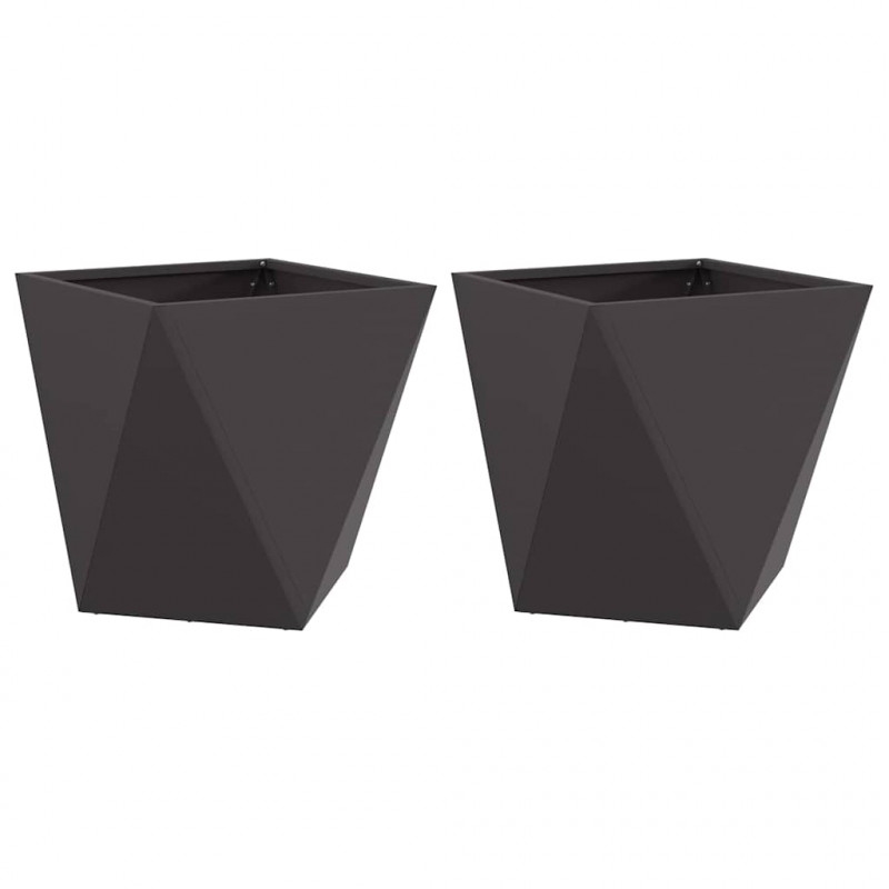 Donica 2 pcs Czarny 50 x 50 x 50 cm Stal