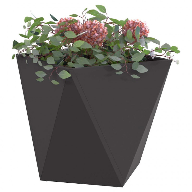 Donica 2 pcs Czarny 50 x 50 x 50 cm Stal