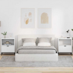 Szafka Nocna z szufladą 2 pcs Biały 49 x 36 x 61 cm