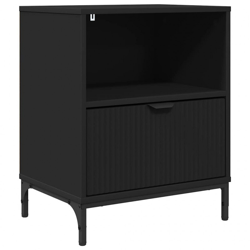 Szafka Nocna Czarny 49 x 36 x 61 cm Materiał drewnopochodny