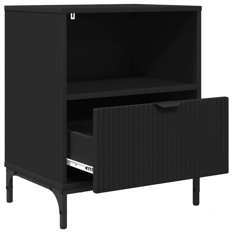 Szafka Nocna Czarny 49 x 36 x 61 cm Materiał drewnopochodny