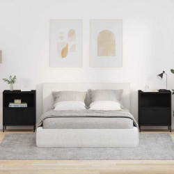 Szafka Nocna z szufladą 2 pcs Czarny 49 x 36 x 61 cm