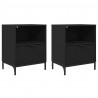 Szafka Nocna z szufladą 2 pcs Czarny 49 x 36 x 61 cm