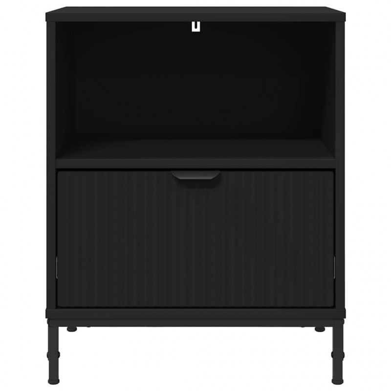 Szafka Nocna z szufladą 2 pcs Czarny 49 x 36 x 61 cm