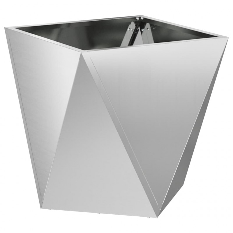 Donica 2 pcs Srebrny 50 x 50 x 50 cm Stal Galwanizowana