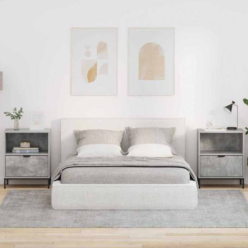 Szafka Nocna z szufladą 2 pcs Betonowy szary 49 x 36 x 61 cm