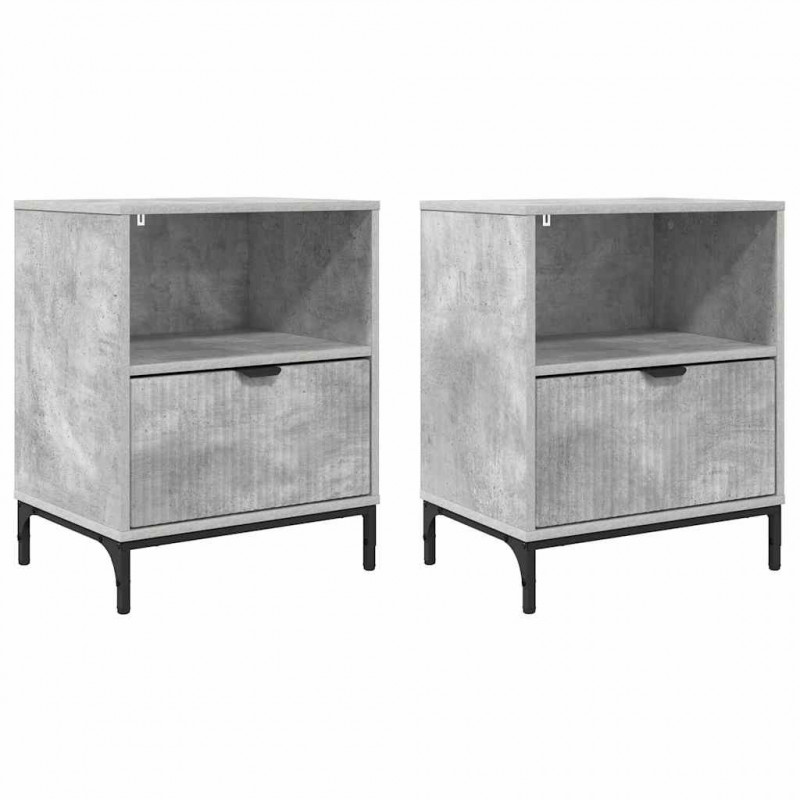 Szafka Nocna z szufladą 2 pcs Betonowy szary 49 x 36 x 61 cm
