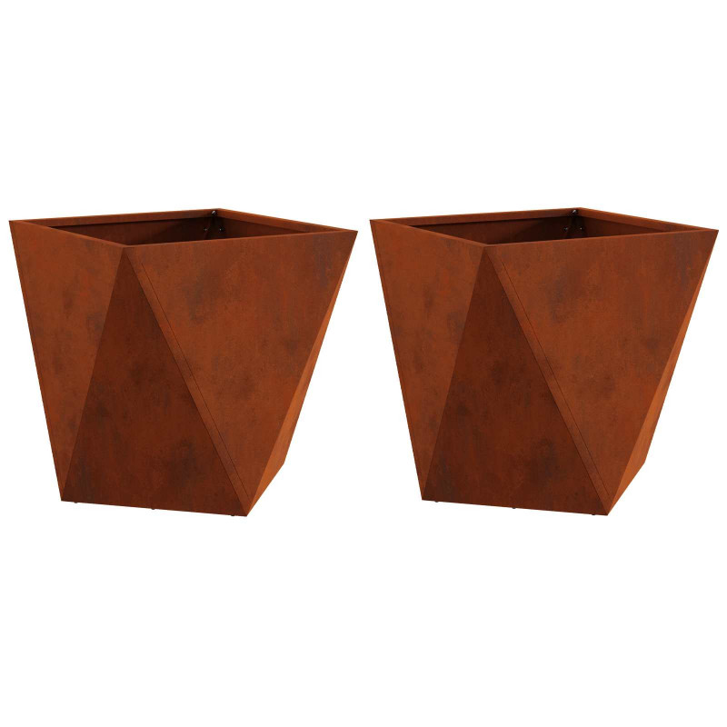 Donica 2 pcs Rdzawy 50 x 50 x 50 cm