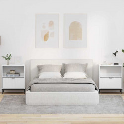 Szafka Nocna 2 pcs Biały na wysoki połysk 49 x 36 x 61 cm