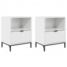 Szafka Nocna 2 pcs Biały na wysoki połysk 49 x 36 x 61 cm