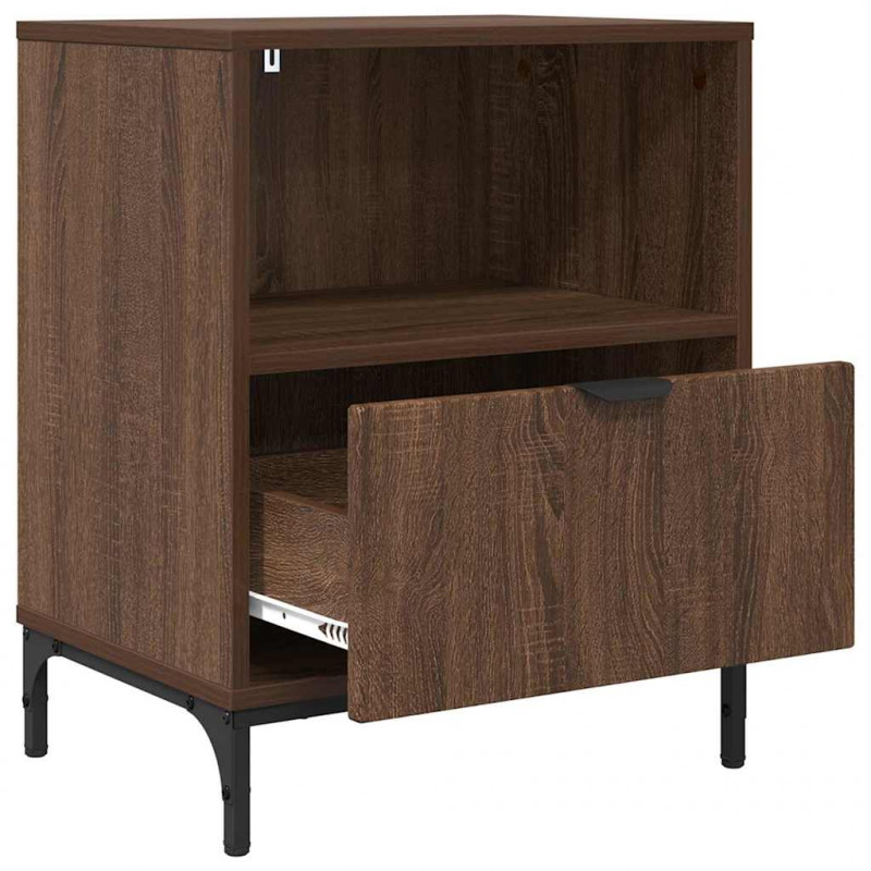 Szafka Nocna z szufladą 2 pcs Brązowy dąb 49 x 36 x 61 cm