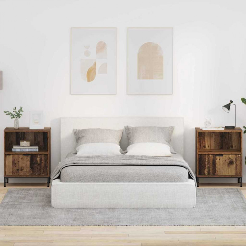Szafka Nocna z szufladą 2 pcs Stare drewno 49 x 36 x 61 cm