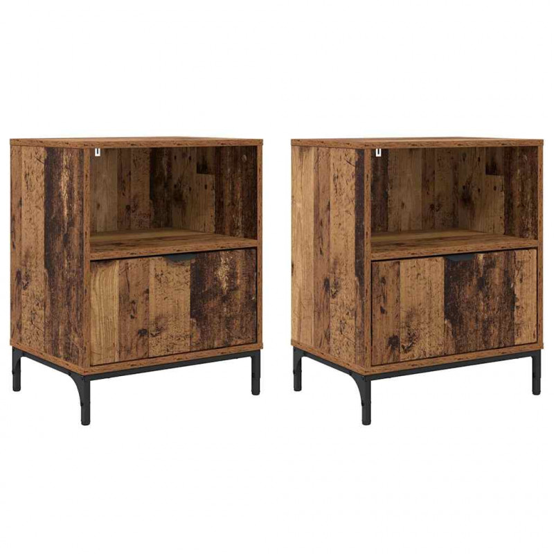 Szafka Nocna z szufladą 2 pcs Stare drewno 49 x 36 x 61 cm