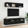Szafka pod telewizor Ze LED Lights Czarny Dąb 80 x 30 x 40 cm