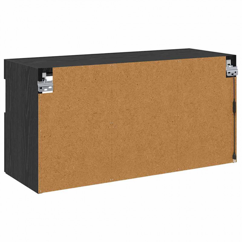 Szafka pod telewizor Ze LED Lights Czarny Dąb 80 x 30 x 40 cm