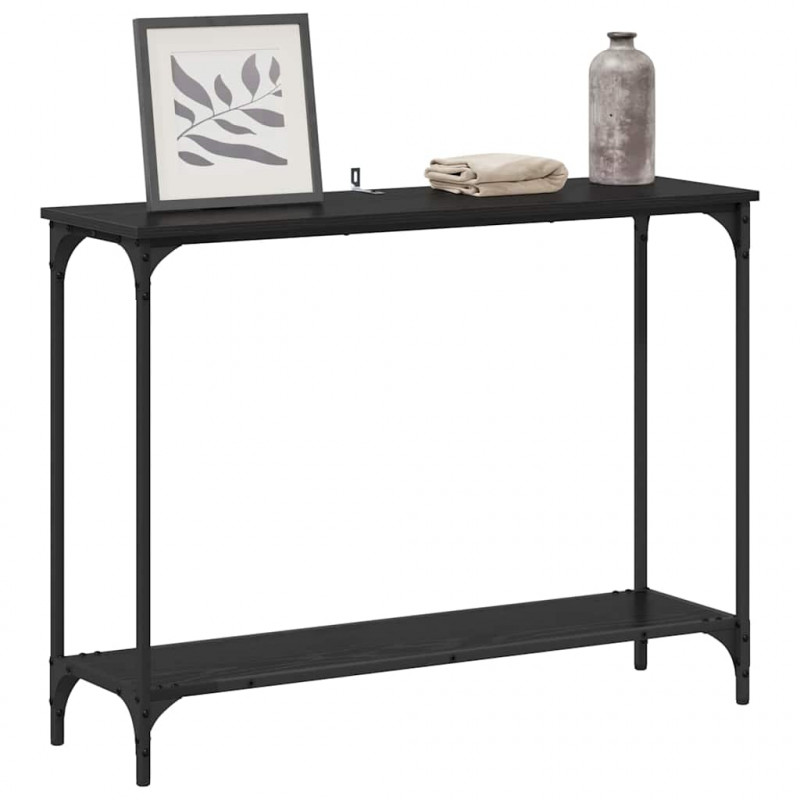 Konsola Czarny dąb 101 x 30.5 x 75 cm Materiał drewnopochodny