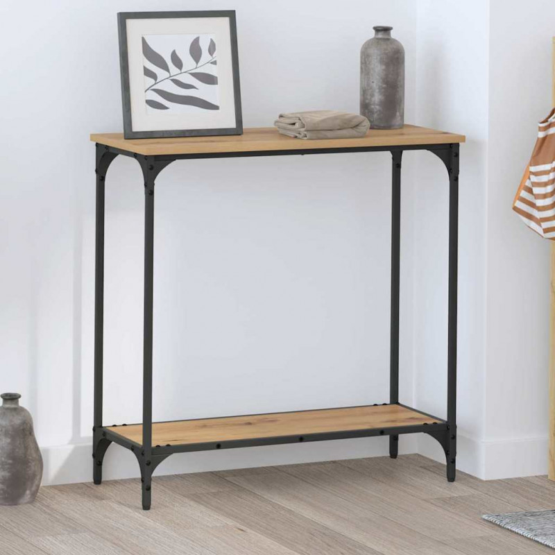 Konsola dąb artisan 75 x 30.5 x 75 cm Materiał drewnopochodny
