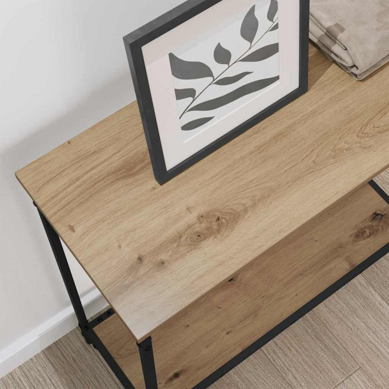 Konsola dąb artisan 75 x 30.5 x 75 cm Materiał drewnopochodny