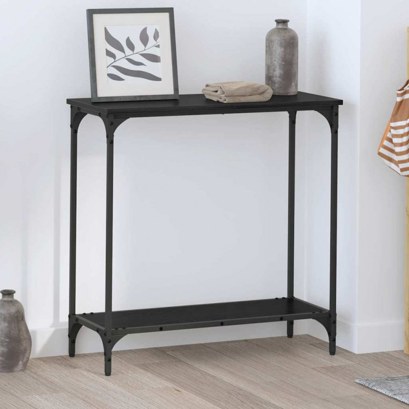 Konsola Czarny dąb 75 x 30.5 x 75 cm Materiał drewnopochodny