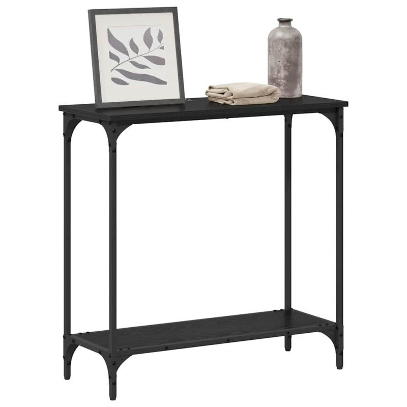 Konsola Czarny dąb 75 x 30.5 x 75 cm Materiał drewnopochodny
