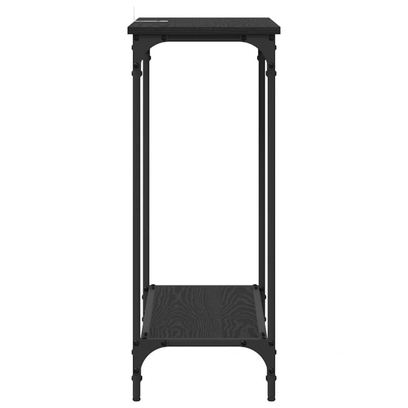 Konsola Czarny dąb 75 x 30.5 x 75 cm Materiał drewnopochodny