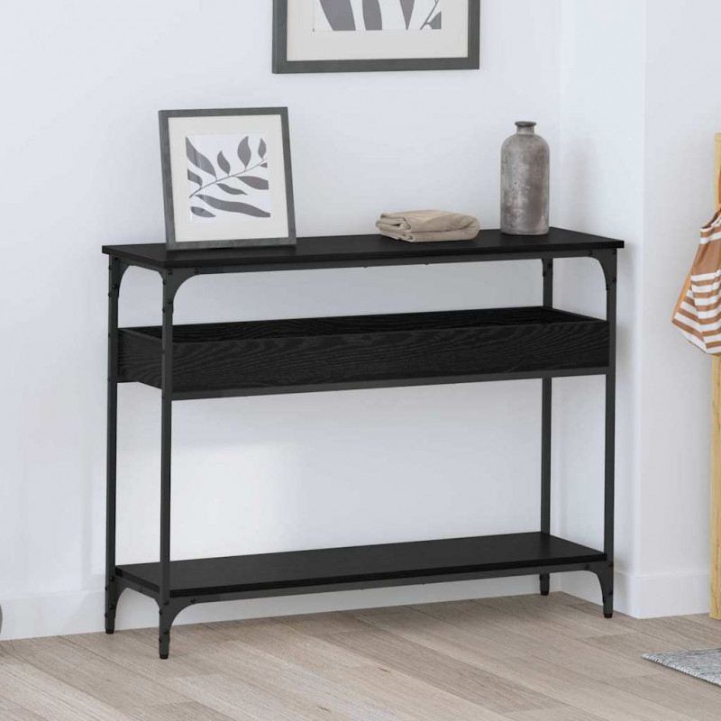 Konsola Czarny dąb 100 x 29 x 75 cm Materiał drewnopochodny