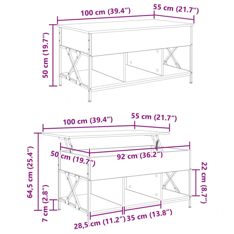 Stolik kawowy Stare drewno 100 x 55 x 48.5 cm