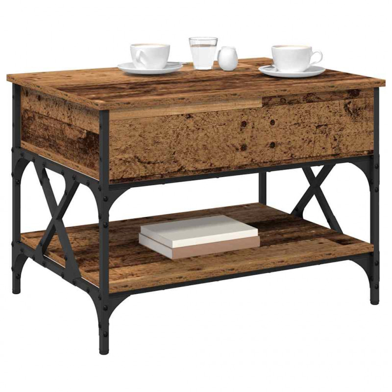 Stolik kawowy Stare drewno 70x50x50cm Materiał drewnopochodny