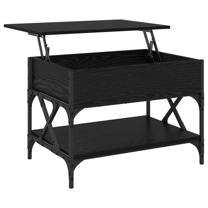 Stolik kawowy Czarny Dąb 70x50x50cm Materiał drewnopochodny