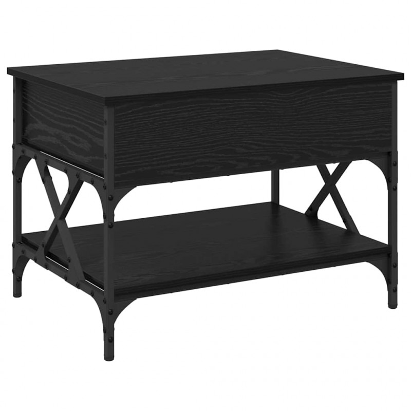 Stolik kawowy Czarny Dąb 70x50x50cm Materiał drewnopochodny