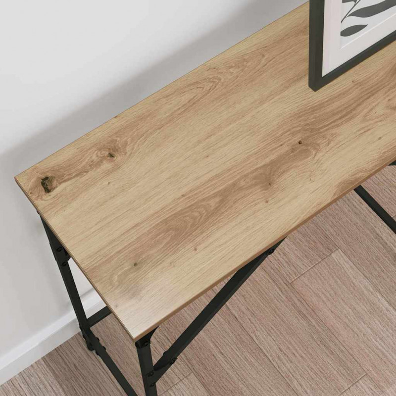 Konsola dąb artisan 140 x 29 x 75 cm Materiał drewnopochodny