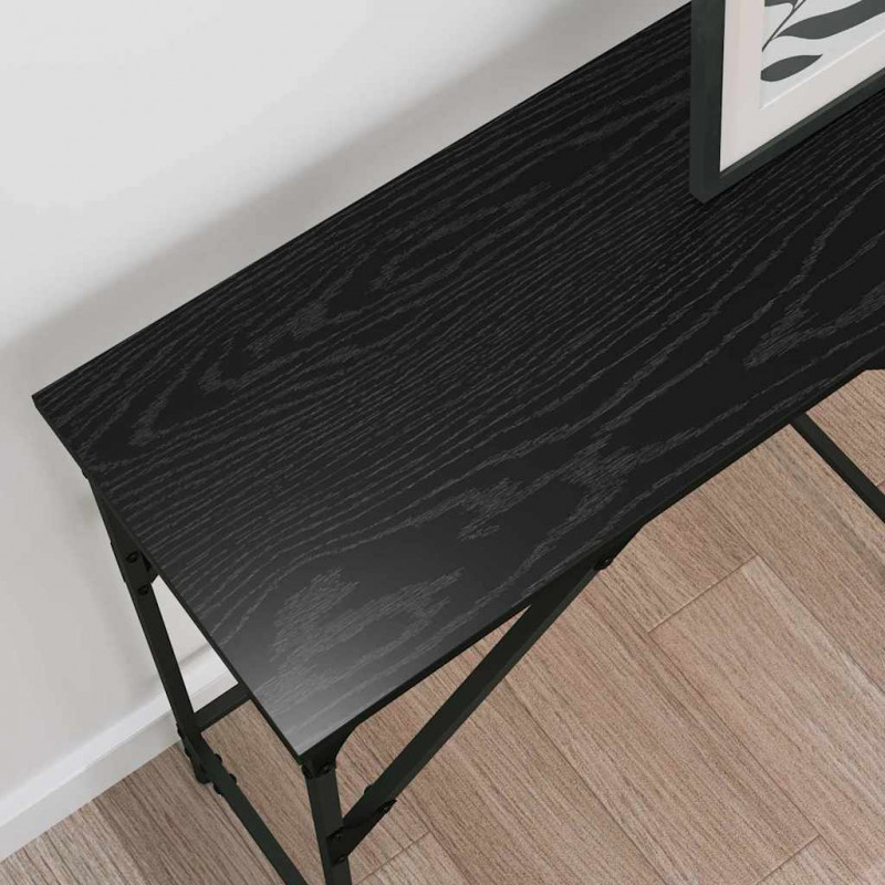 Konsola Czarny Dąb 140 x 29 x 75 cm Materiał drewnopochodny