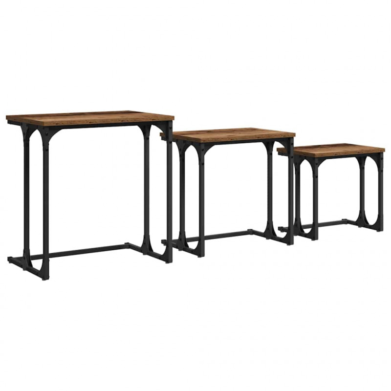 Stolik Kawowy Nesting 3 pcs Stare drewno