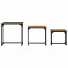 Stolik Kawowy Nesting 3 pcs Stare drewno