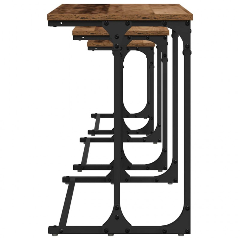 Stolik Kawowy Nesting 3 pcs Stare drewno