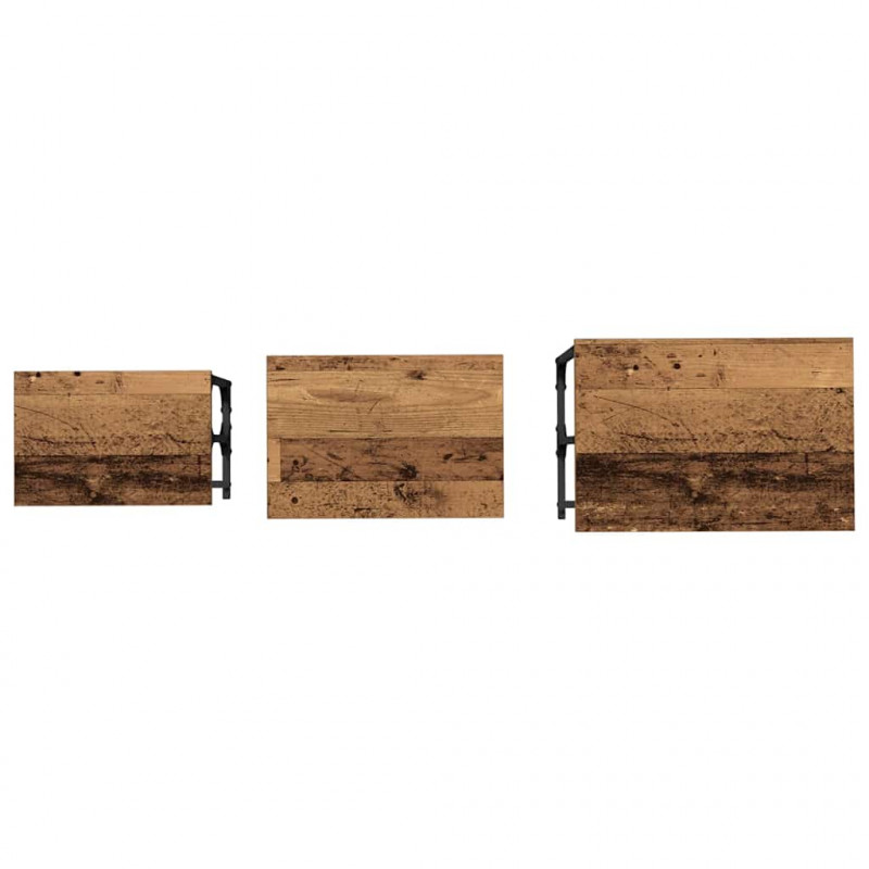Stolik Kawowy Nesting 3 pcs Stare drewno