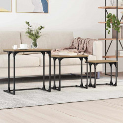 Stolik Kawowy Nesting 3 pcs dąb artisan Materiał drewnopochodny