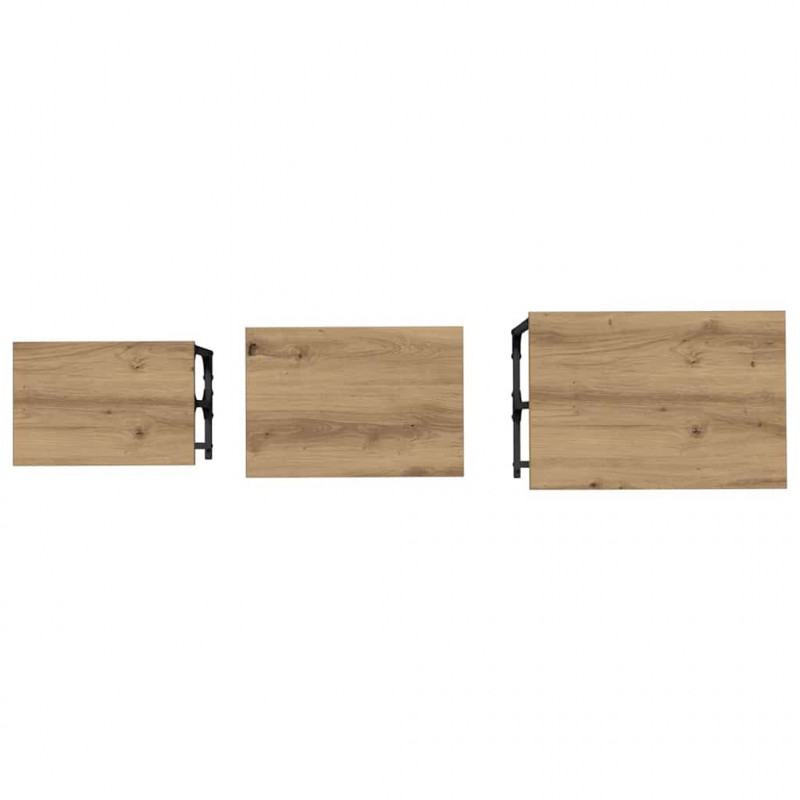 Stolik Kawowy Nesting 3 pcs dąb artisan Materiał drewnopochodny