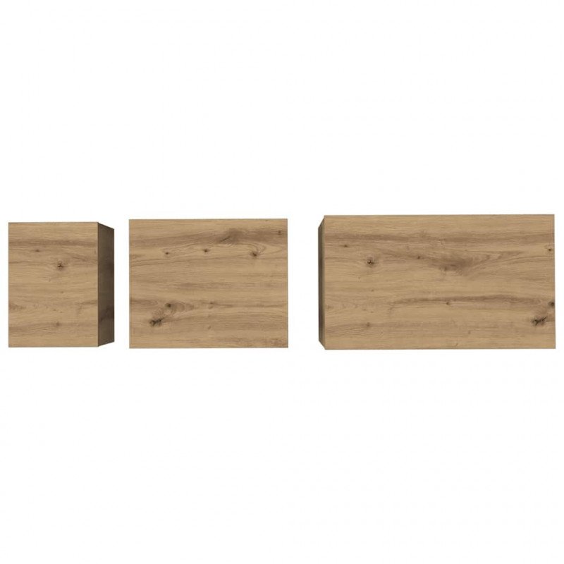 Stolik kawowy 3 pcs Dąb rzemieślniczy Materiał drewnopochodny