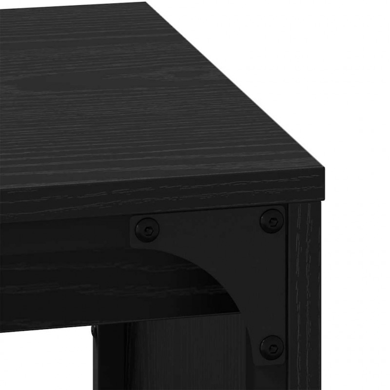 Stolik kawowy 3 pcs Czarny Dąb Materiał drewnopochodny