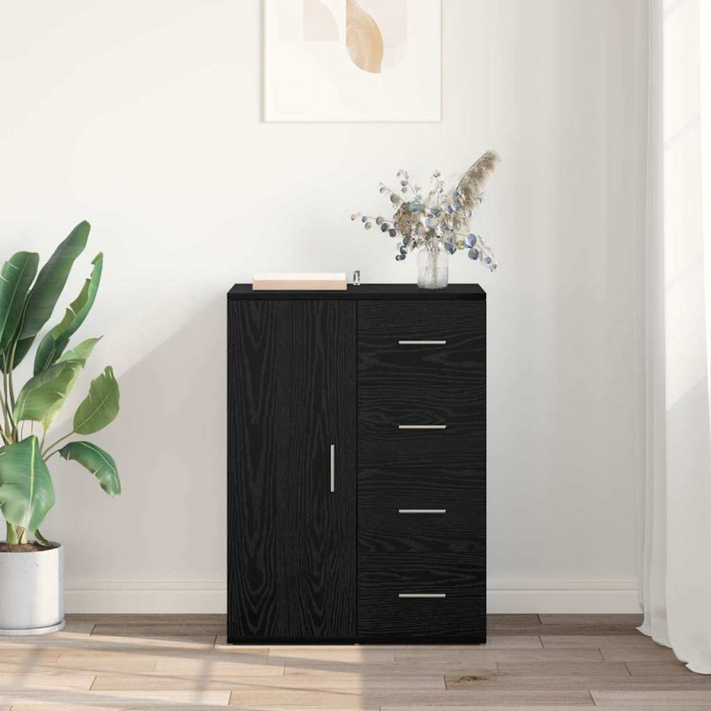 Bufet Czarny Dąb 59 x 39 x 80 cm Materiał drewnopochodny